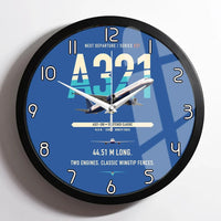 Thumbnail for Airbus A321 design on blue framed wall clock