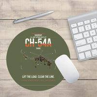 Thumbnail for Sikorsky CH-54A Tarhe design on green army round mouse pad