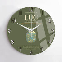 Thumbnail for Eugene Airport Mahlon Sweet Field EUG Wall-Clock No-Frame - Green Army