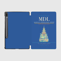Thumbnail for Mandalay International Airport (MDL) design on blue samsung tablet tablet case