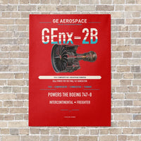 Thumbnail for GEnx-2B vertical canvas print - no frame - red background