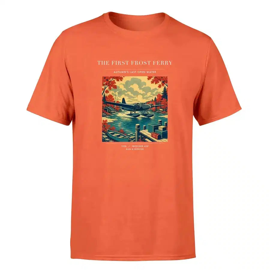 VINTAGE G4433 - The First Frost Ferry - Premium T-Shirt design on orange premium t shirt