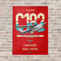 Thumbnail for Cessna 182 Skylane vertical canvas print - no frame - red background