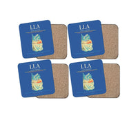 Thumbnail for Luleå Airport (LLA) design on blue 4 pieces set coaster