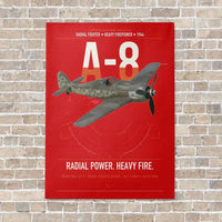 Thumbnail for Focke-Wulf Fw 190A-8 vertical canvas print - no frame - red background