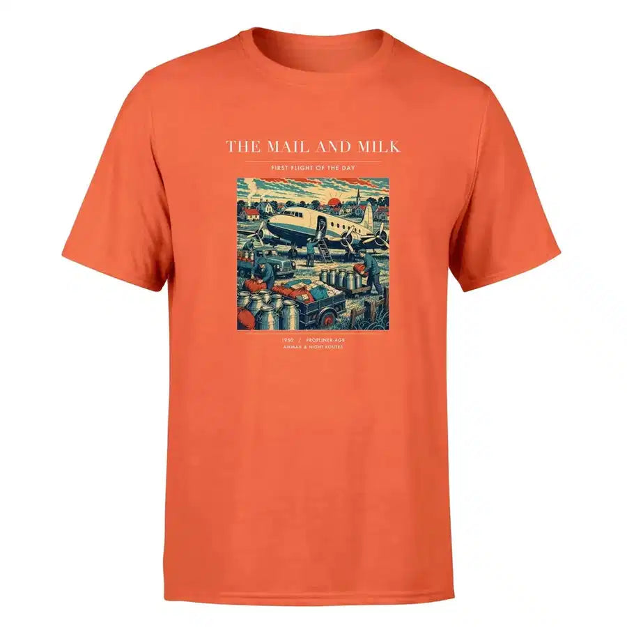 VINTAGE G4098 - The Mail And Milk - Premium T-Shirt design on orange premium t shirt