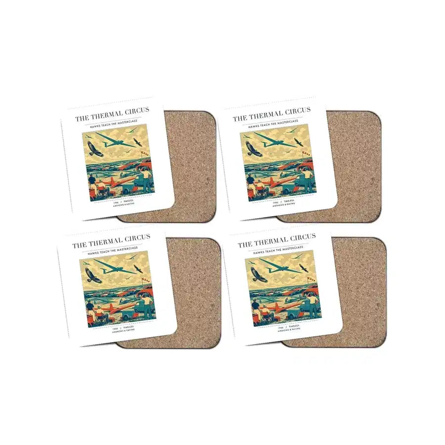The Thermal Circus - Designed Coasters design on white 4-pieces-set