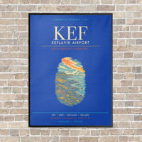 Thumbnail for Keflavik Airport KEF - Canvas Framed - Blue