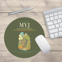 Thumbnail for Matsuyama Airport (MYJ) design on green army round mouse pad