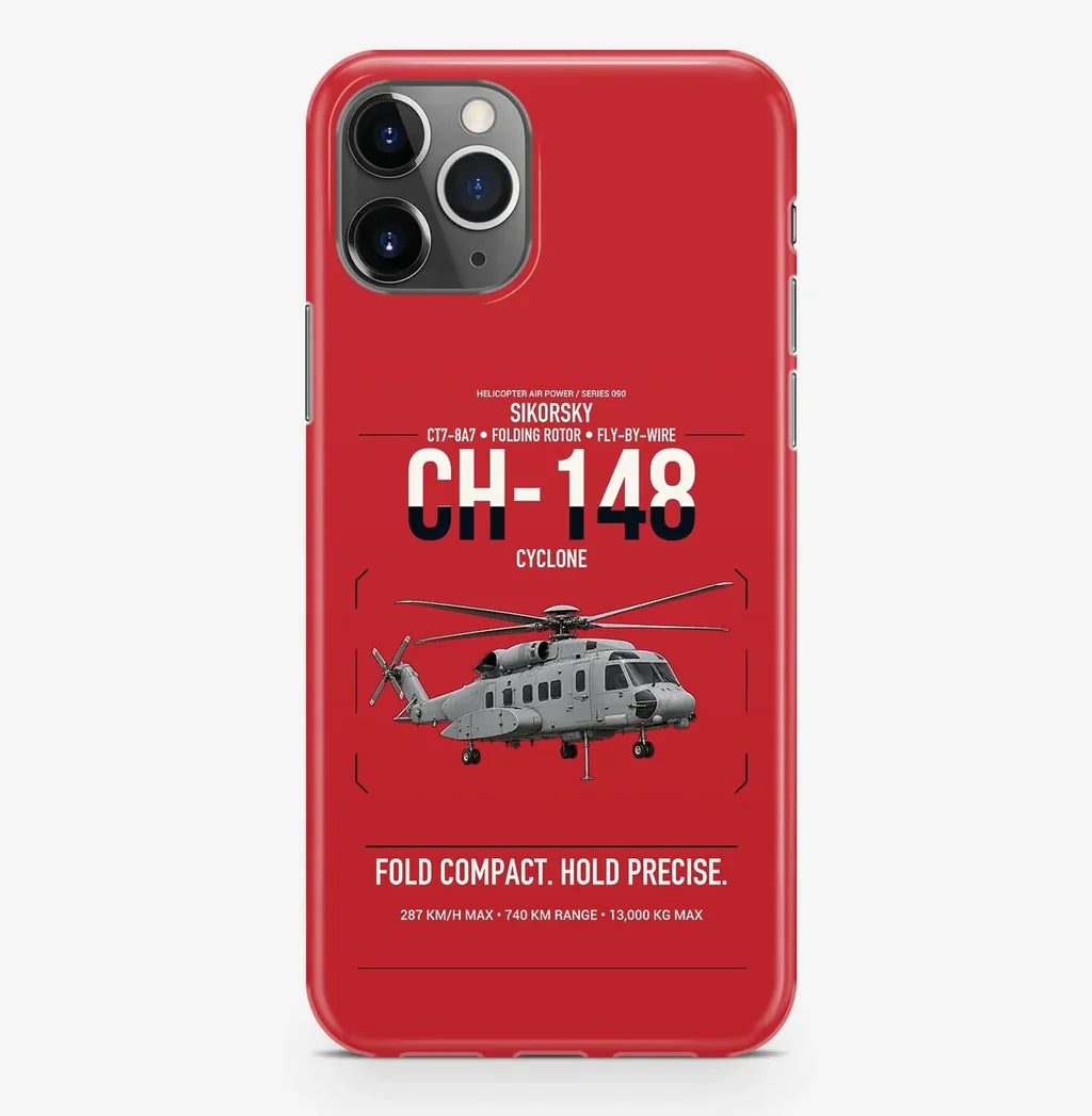 Sikorsky CH-148 Cyclone design on red magsafe iphone case, for iPhone Pro Max