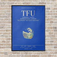 Thumbnail for Chengdu Tianfu International Airport TFU - Canvas Framed - Blue