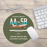 Thumbnail for Grumman American AA-5B Tiger design on green army round mouse pad
