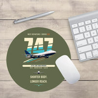 Thumbnail for Boeing 747SP design on green army round mouse pad