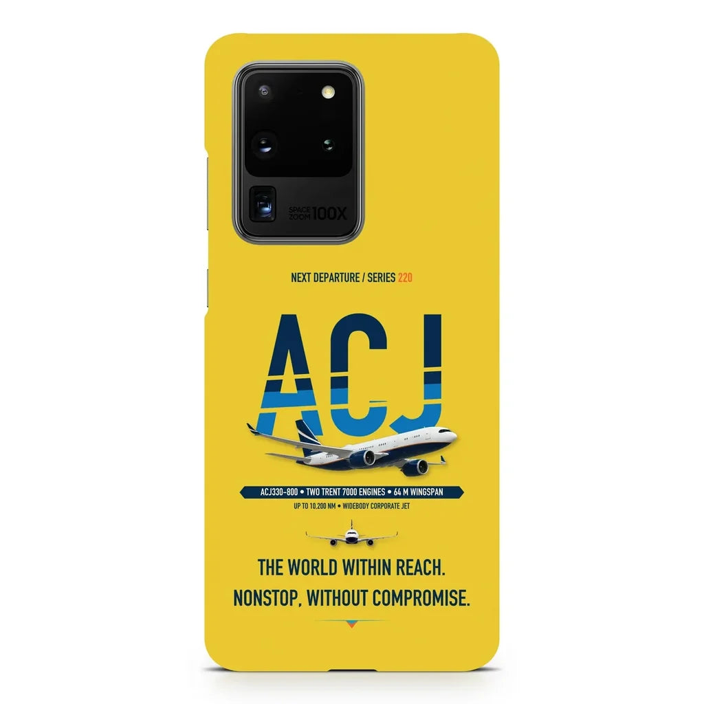 Airbus ACJ330neo / exact ACJ330-800 design on samsung case - yellow