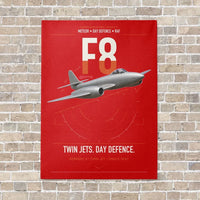 Thumbnail for Gloster Meteor F8 vertical canvas print - no frame - red background