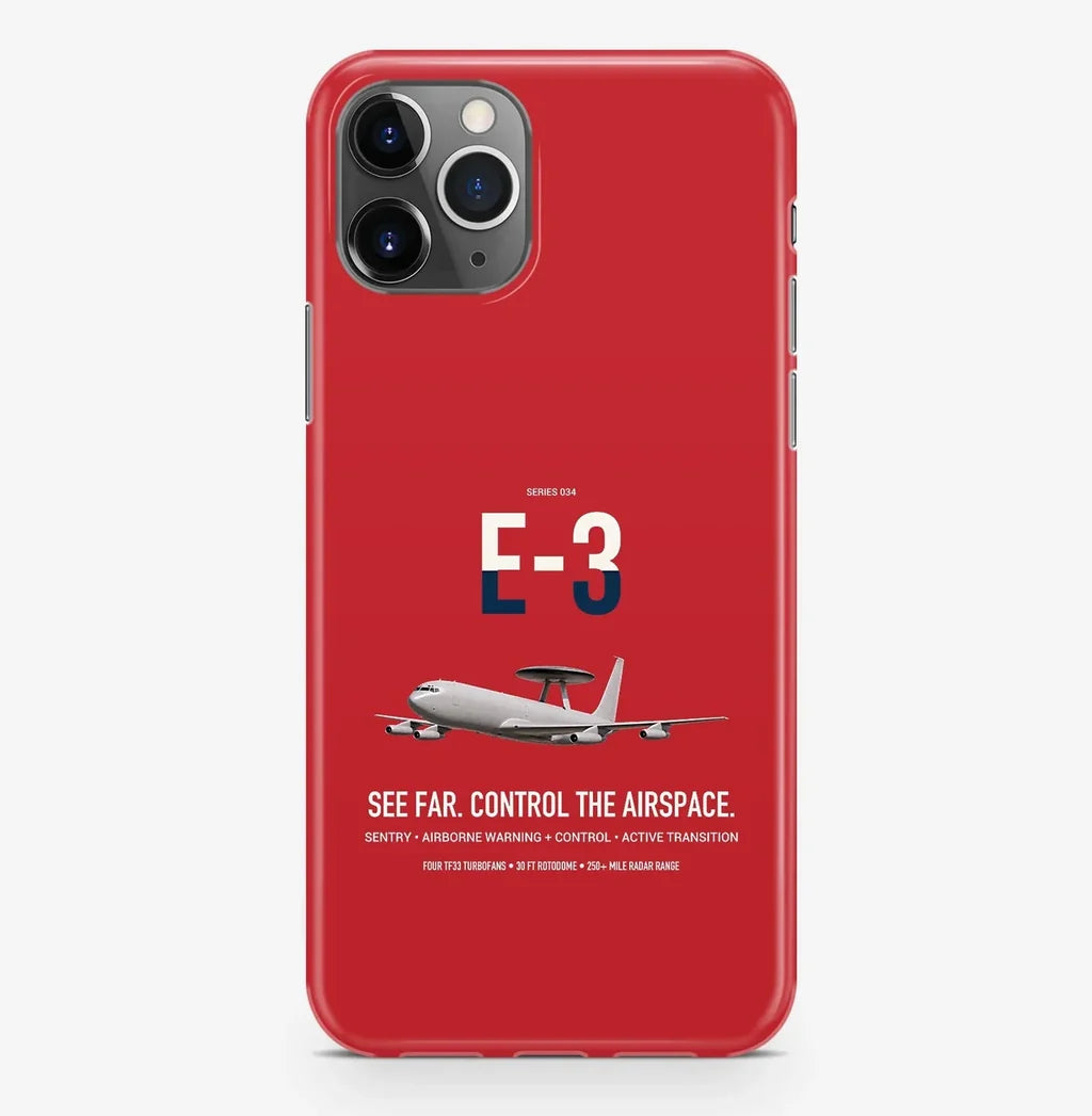 E-3 Sentry AWACS design on red magsafe iphone case, for iPhone Pro Max