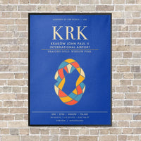 Thumbnail for Krakow John Paul II International Airport KRK - Canvas Framed - Blue