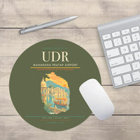 Thumbnail for Maharana Pratap Airport (UDR) design on green army round mouse pad