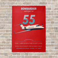 Thumbnail for Bombardier Learjet 55 vertical canvas print - no frame - red background