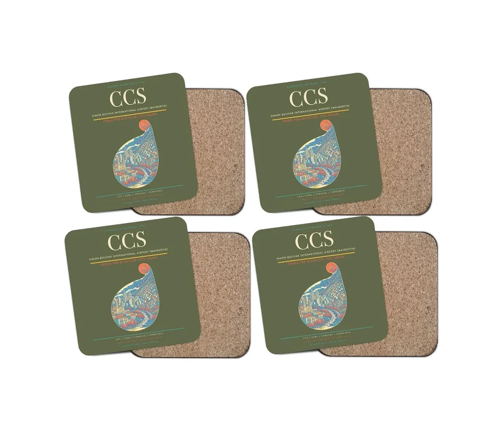 Simon Bolivar International Airport (Maiquetia) CCS Coaster 4-Pieces-Set - Green Army