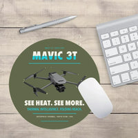 Thumbnail for DJI Mavic 3 Thermal design on green army round mouse pad