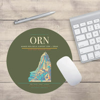 Thumbnail for Ahmed Ben Bella Airport (ORN) design on green army round mouse pad