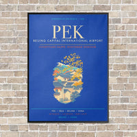 Thumbnail for Beijing Capital International Airport PEK - Canvas Framed - Blue