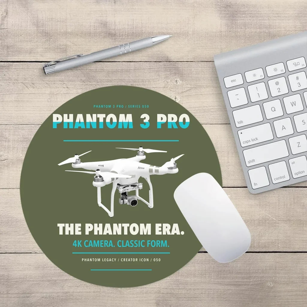 DJI Phantom 3 Professional design on green army round mouse pad