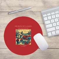 Thumbnail for VINTAGE G4398 - The Maple Run Landing - Designed Mouse Pads design on red round