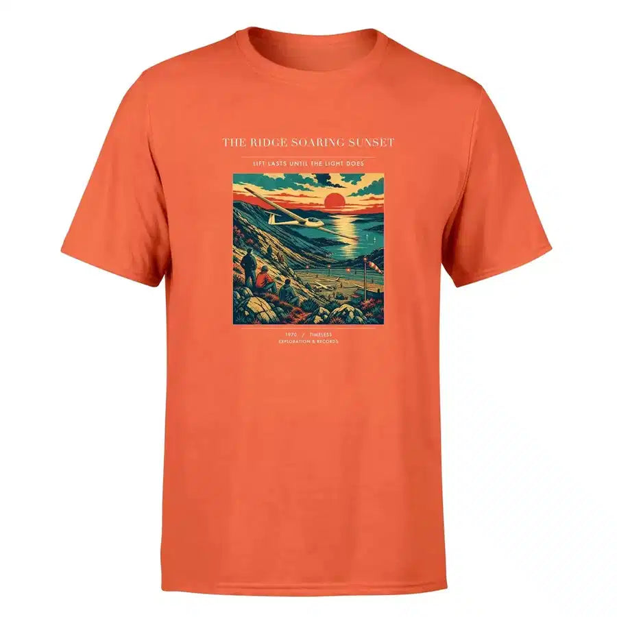 VINTAGE G4475 - The Ridge Soaring Sunset - Premium T-Shirt design on orange premium t shirt