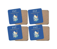 Thumbnail for Jay Prakash Narayan International Airport (PAT) design on blue 4 pieces set coaster