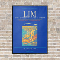 Thumbnail for Lima Jorge Chavez International Airport LIM - Canvas Framed - Blue