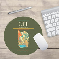 Thumbnail for Oita Airport (OIT) design on green army round mouse pad