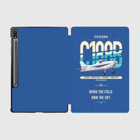 Thumbnail for Cessna A188B AgTruck design on blue samsung tablet tablet case