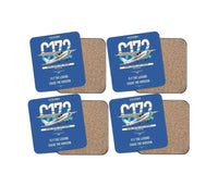 Thumbnail for Cessna 172 Skyhawk design on blue 4 pieces set coaster