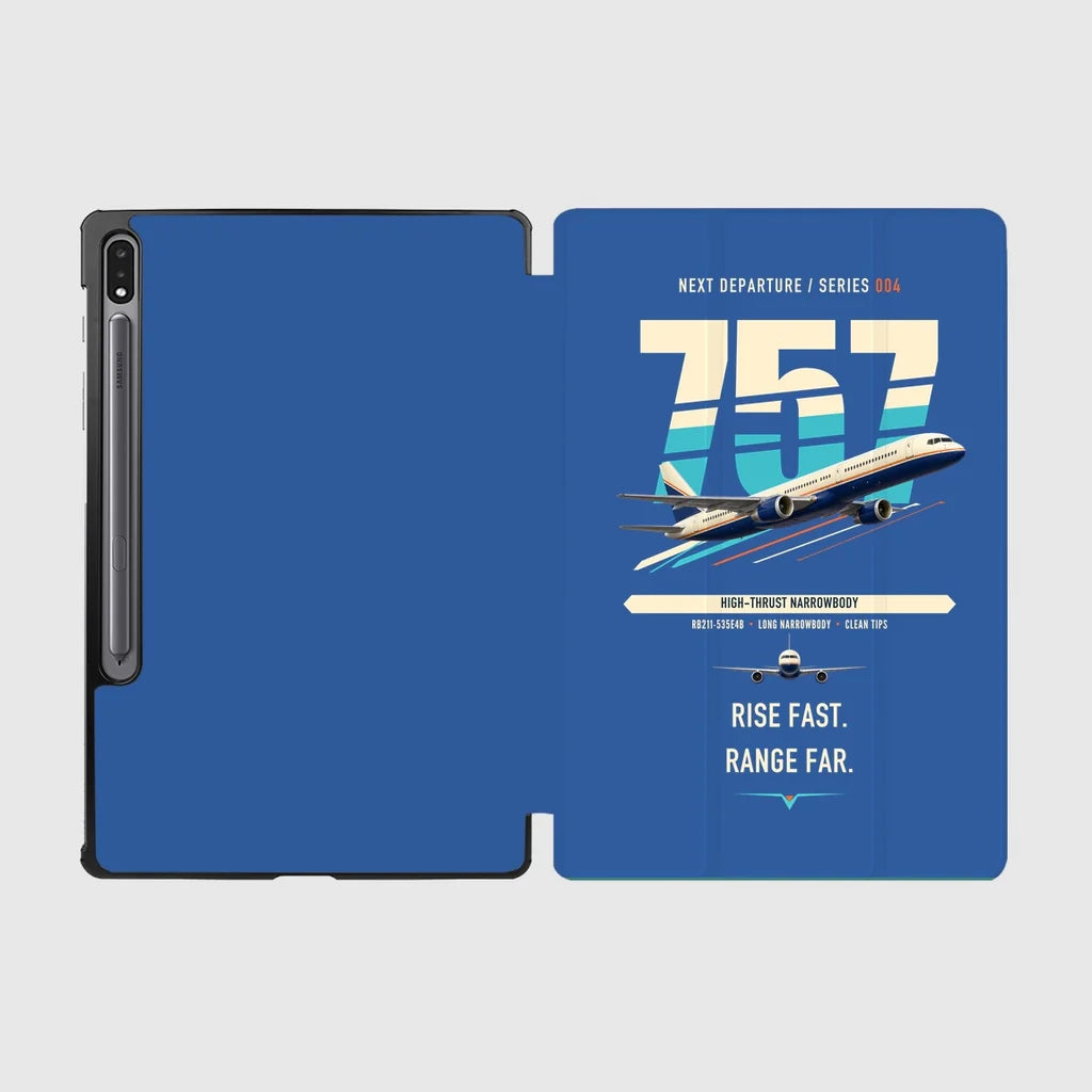 Boeing 757-200 design on blue samsung tablet tablet case