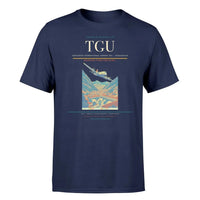 Thumbnail for Toncontín International Airport (TGU) T-Shirt single-side front print in Navy Blue | toncontín-international-airport-tgu-double-side-t-shirt