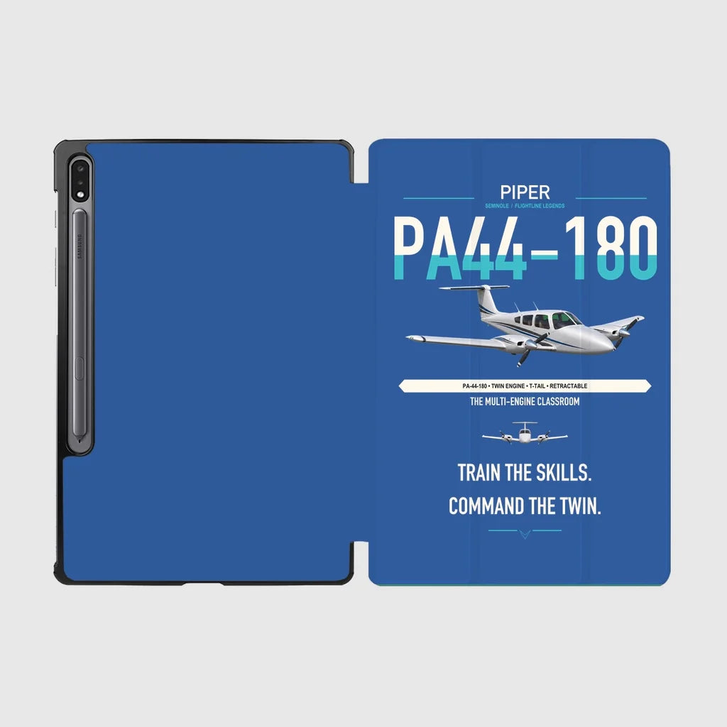 Piper PA-44-180 Seminole design on blue samsung tablet tablet case