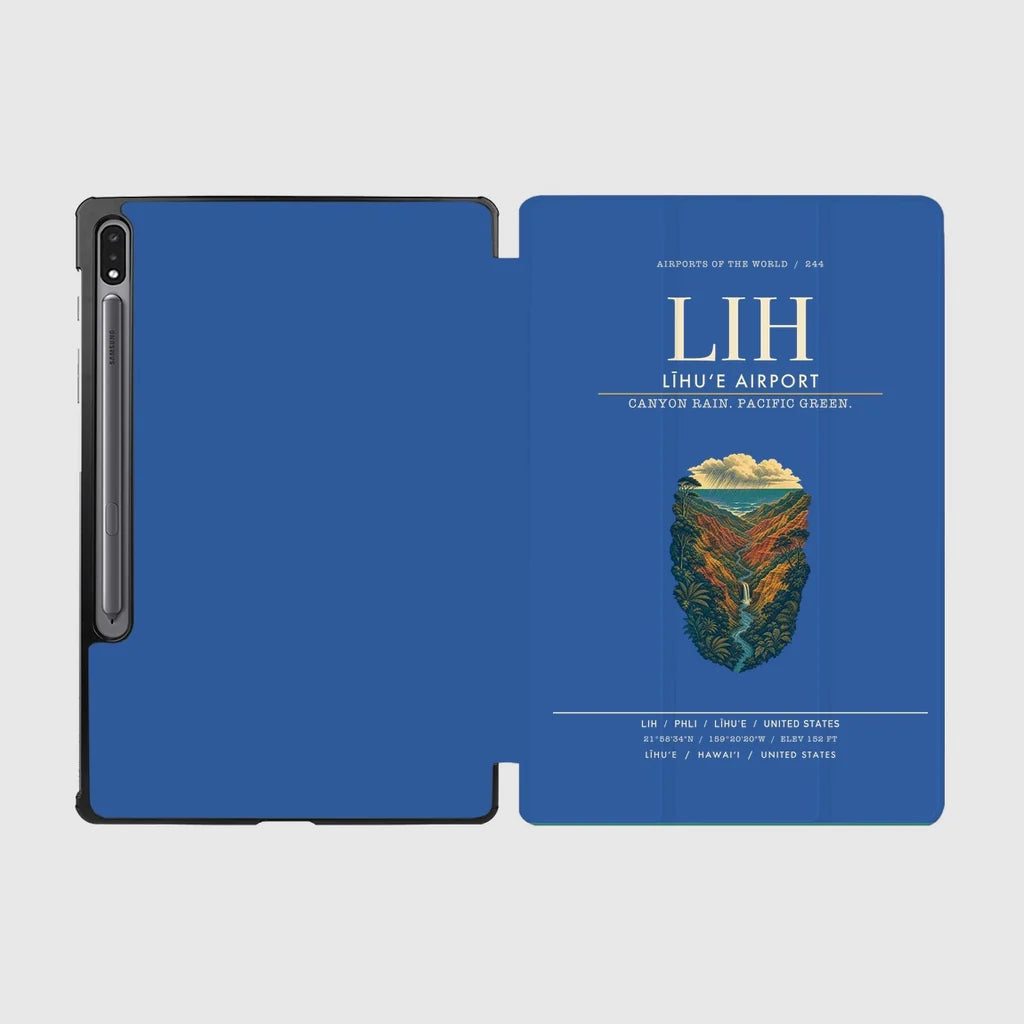Līhuʻe Airport (LIH) design on blue samsung tablet tablet case