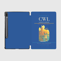 Thumbnail for Cardiff Airport (CWL) design on blue samsung tablet tablet case