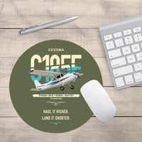 Thumbnail for Cessna A185F Skywagon design on green army round mouse pad