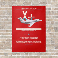Thumbnail for Cessna Citation X+ vertical canvas print - no frame - red background