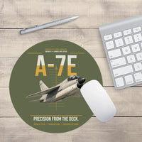 Thumbnail for A-7E Corsair II design on green army round mouse pad