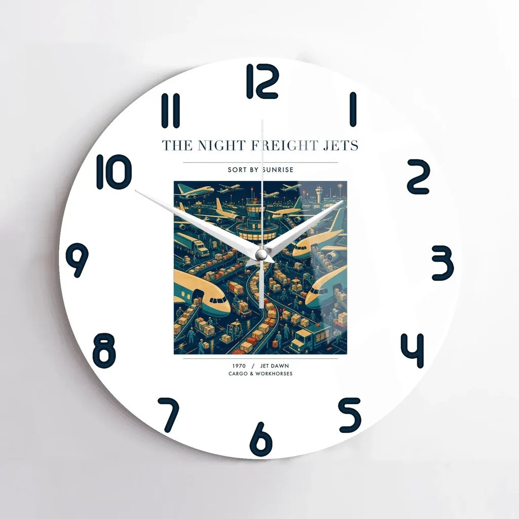 VINTAGE G4133 - The Night Freight Jets - Designed Wall Clocks design on white no-frame
