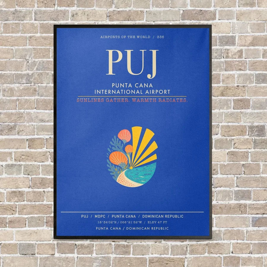 Punta Cana International Airport PUJ - Canvas Framed - Blue