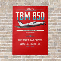 Thumbnail for Socata TBM 850 vertical canvas print - no frame - red background