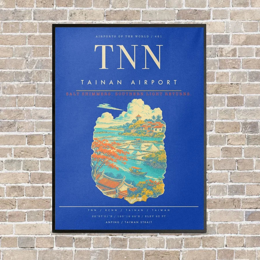 Tainan Airport TNN - Canvas Framed - Blue