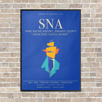 Thumbnail for John Wayne Airport Orange County SNA - Canvas Framed - Blue