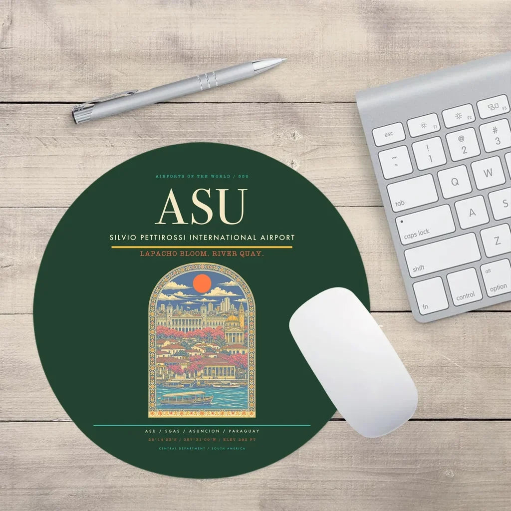 Silvio Pettirossi International Airport ASU Mouse-Pad Round - Dark Green