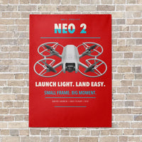 Thumbnail for DJI Neo 2 vertical canvas print - no frame - red background